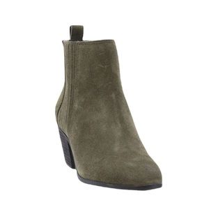 Frye & Co Jacy Chelsea Green Suede Ankle Booties